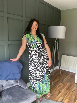 Zebra Magic Dress Green