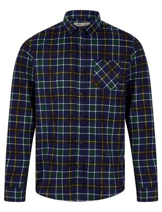 Oscarville Checked Cotton Shirt Pine Green