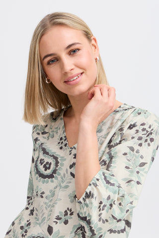 Ariana Blouse All Over Print |  Frosty Green