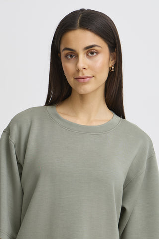 Aurora Short Sleeve Sweater | Agarve Green