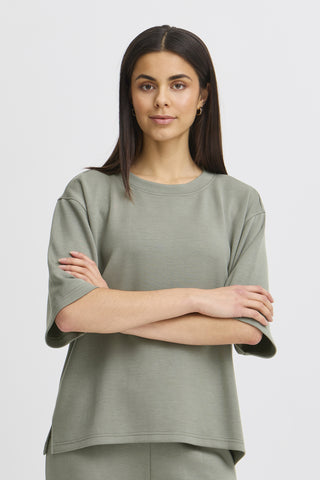 Aurora Short Sleeve Sweater | Agarve Green