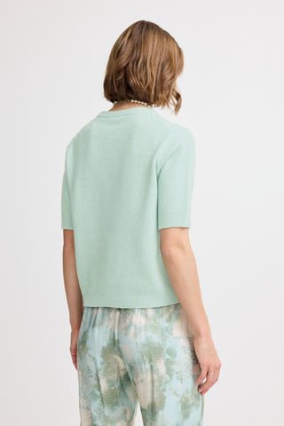 Ossy Short Sleeve Knit | Blue Haze Melange