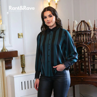 Rant & Rave Jill Blouse Green / Black