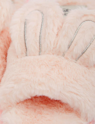 Bunny Faux Fur Open Toe Slippers Pink