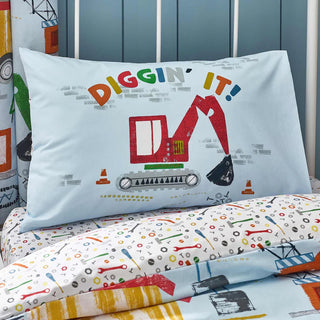 Digger Dreams Duvet Cover Set | Blue