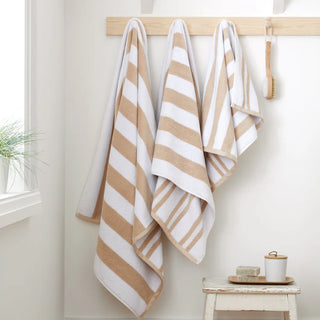 Reversible Stripe Jacquard Towel | Natural