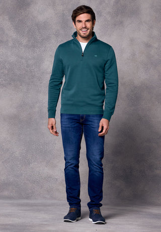 Rivet & Denim 1/4 Zip Flux Knit | Aqua