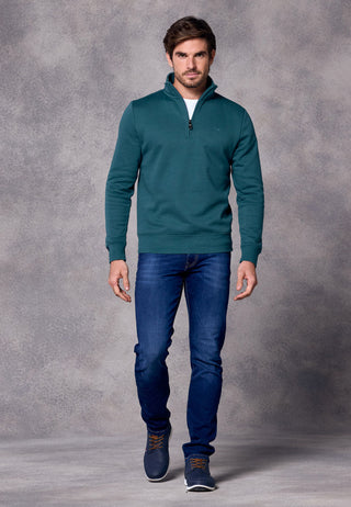 Rivet & Denim 1/4 Zip Flux Knit | Aqua