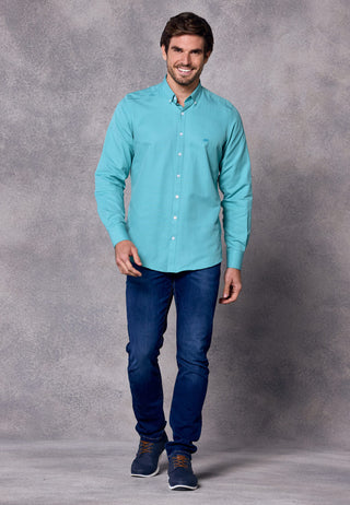 Rivet & Denim Oxford Shirt | Aqua