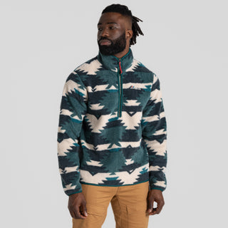 Men's Tatton Half Zip Fleece Dark Viridian Print