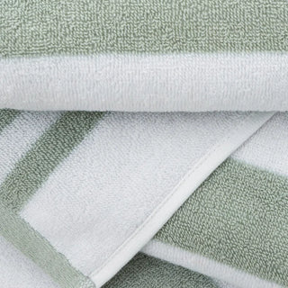 Reversible Stripe Jacquard Towel | Sage