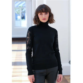 Rant and Rave Elise Polo Neck Black