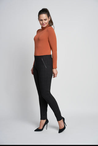 Margaret Pull Up Legging Anthracite Wine