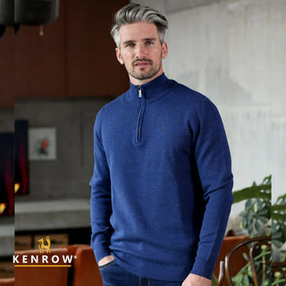 Kenrow Gerry Half Zip Knit Blue Melange