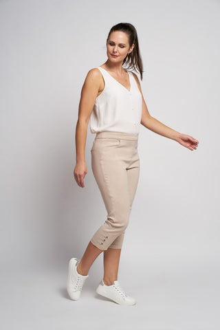 Janic Cropped Trouser |  Marl Stone