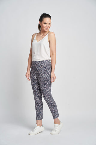 Leane Trouser | Navy Blue Pink Speckle