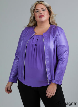 Margot Faux Leather Jacket Purple