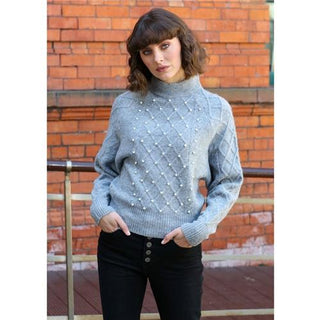 Rant and Rave Gladys Cable Jumper Grey Melange