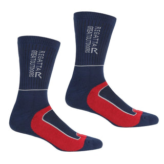 2 Pack Samaris 2 Season Sock Navy Dark Red