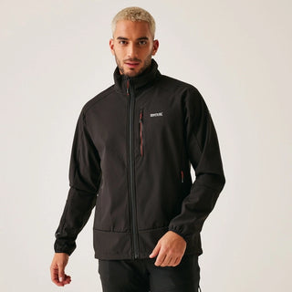 Men's Moutdale Softshell Jacket Black Red Ochre