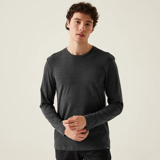 Men's Maylow Long Sleeved T-Shirt Black Marl