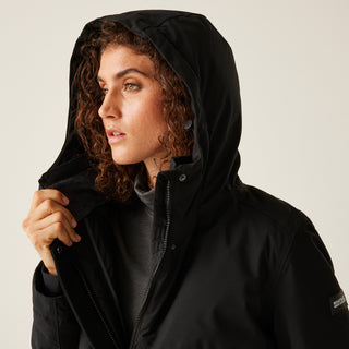 Women's Yarli Waterproof Longline Jacket Black Dark Grey