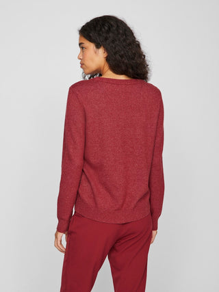 Viril Round Neck Long Sleeve Knit Cabernet