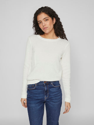 Dalo Round Neck Knit | White