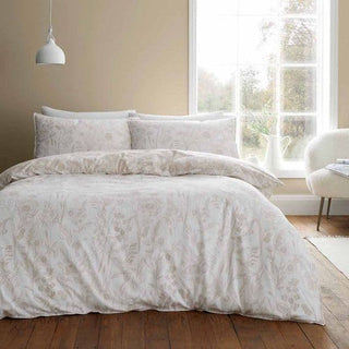 Bianca Floral Toile Brushed Duvet Cover Natural