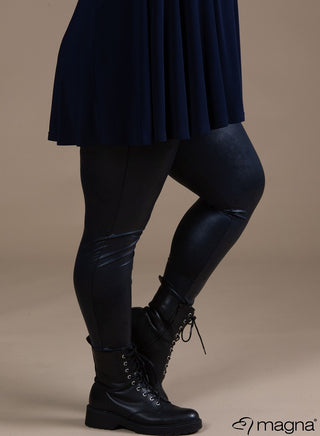 Geri Leather Legging Navy