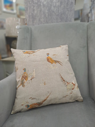 Linen Cushion Cover| Pheasants